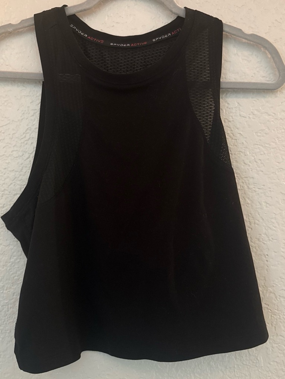 Spyder Black Mesh-Trim Athletic Tank Top
